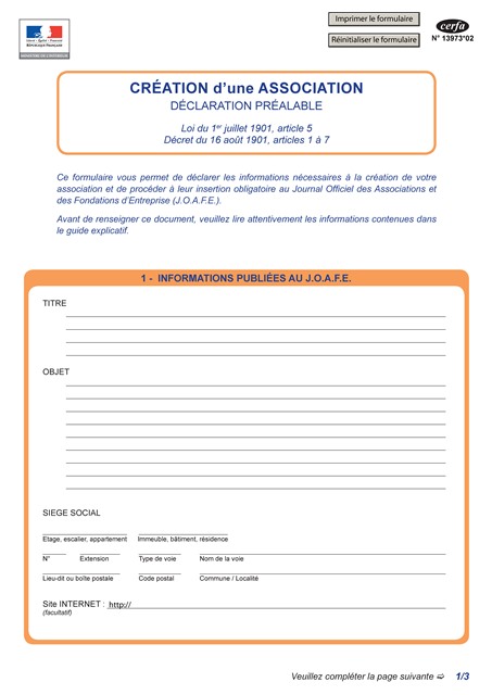 13973*02 creation d'une association