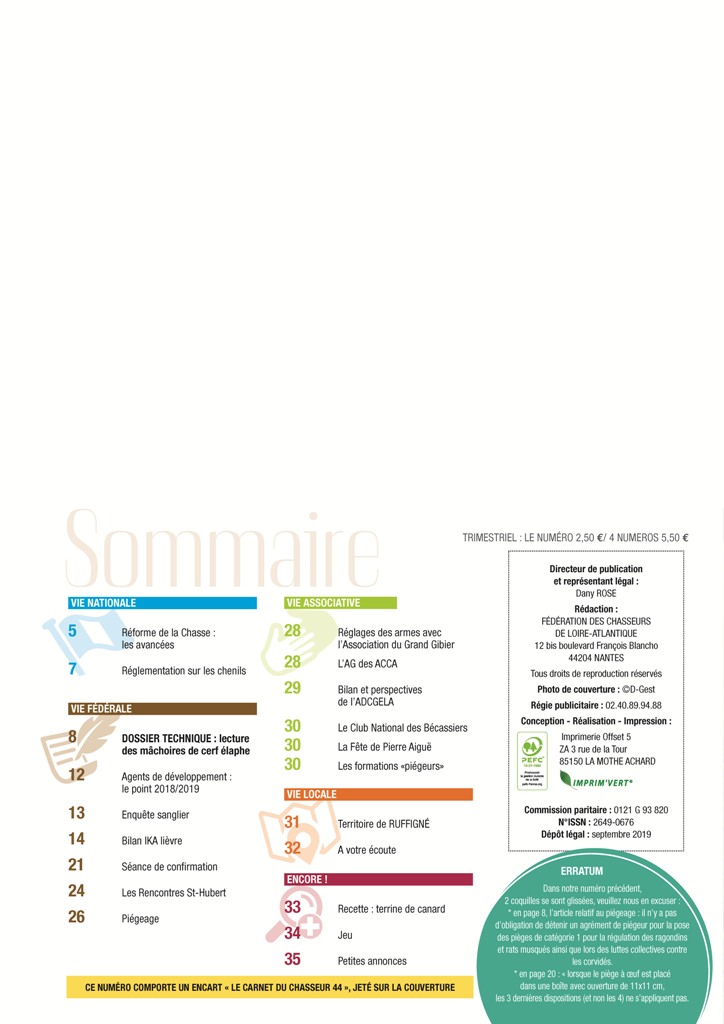 CHASSE 44 5 edito sommaire Page 2